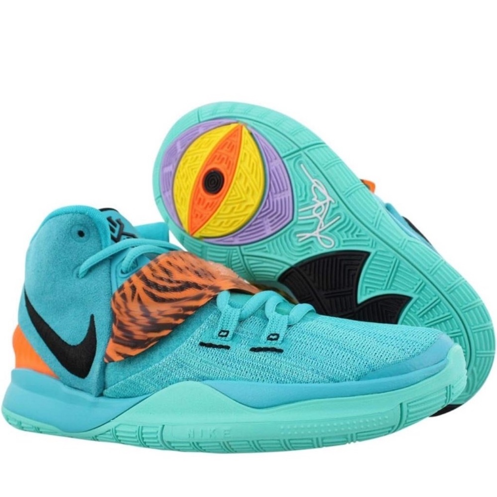 Nike Kyrie 6 GS Oracle Aqua Sneakers Flintstone Colorway Sz 8.5 Men’s